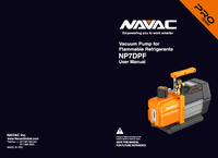 Thumbnail of document Manual - NP7DPF  Vacuum Pump, 7 CFM, 2-Stage, Flammable Refrigerants. Pro Series